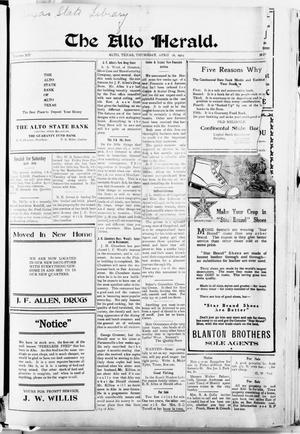 Primary view of object titled 'The Alto Herald (Alto, Tex.), Vol. 14, No. 17, Ed. 1 Thursday, April 16, 1914'.