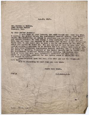 Primary view of object titled '[Letter from Dr. Edwin D. Moten to Dr. Dennis A. Bethea, March 16, 1947]'.