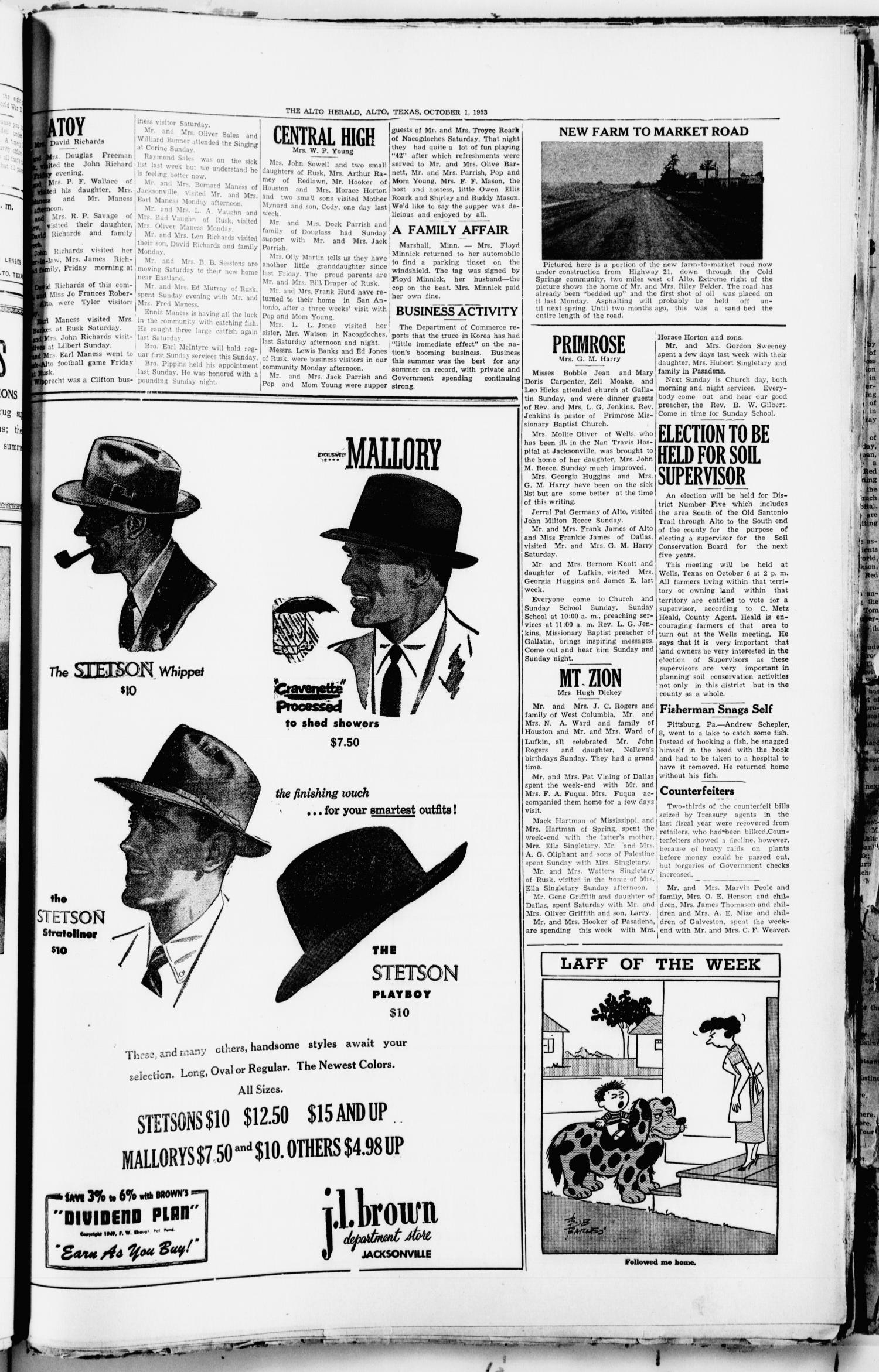 The Alto Herald (Alto, Tex.), No. 16, Ed. 1 Thursday, October 1, 1953
                                                
                                                    [Sequence #]: 3 of 8
                                                