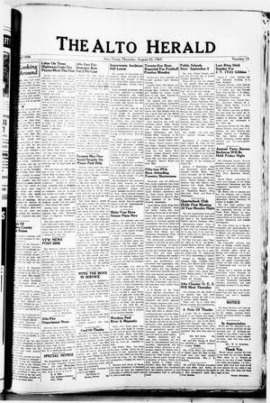 Primary view of object titled 'The Alto Herald (Alto, Tex.), No. 12, Ed. 1 Thursday, August 22, 1963'.