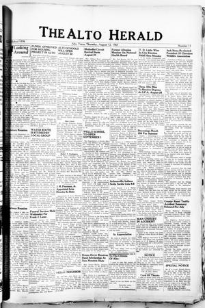 Primary view of object titled 'The Alto Herald (Alto, Tex.), No. 11, Ed. 1 Thursday, August 12, 1965'.