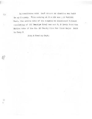 Primary view of object titled '[Transcript of report from John M. Bradley, no date]'.