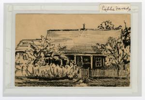 Primary view of object titled 'Sketch of R. E. Cobbs rent house by Mary Jane Edwards Blackburn'.