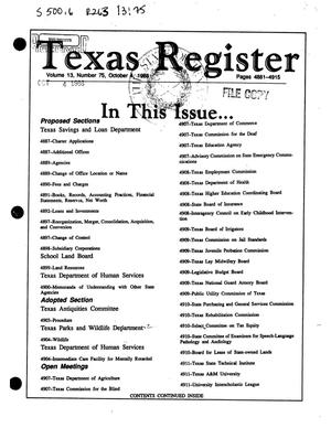 Primary view of object titled 'Texas Register, Volume 13, Number 75, Pages 4881-4915, October 4, 1988'.