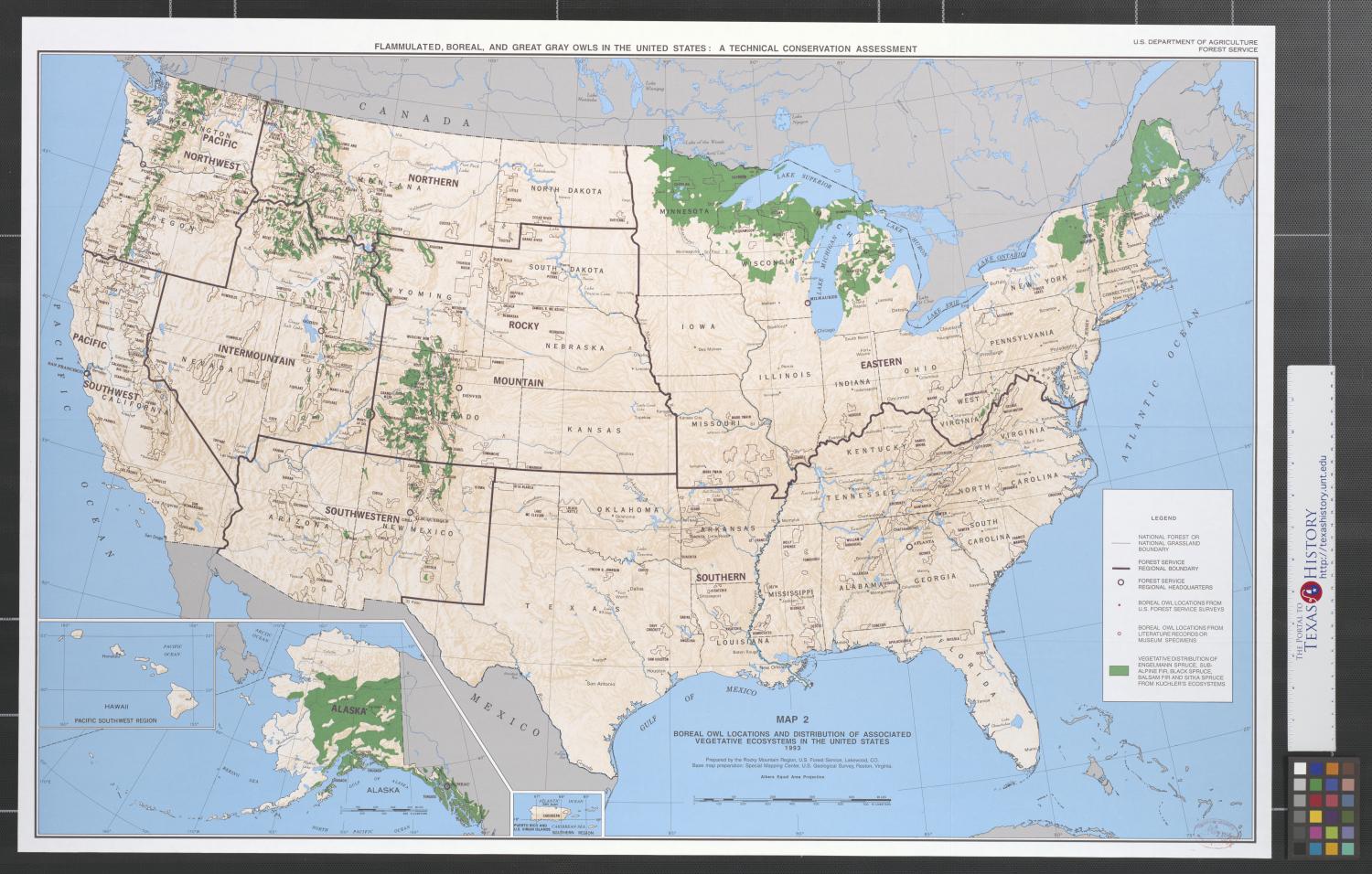 Boreal owl locations and distributions of associated vegetative ecosystems in the United States, 1993.
                                                
                                                    [Sequence #]: 1 of 2
                                                