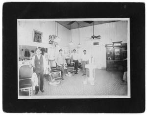 Primary view of object titled '[Lopez Barber Shop, 1927]'.