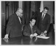 Photograph: [Texas Governor Allan Shivers with Frank M. Pinedo]