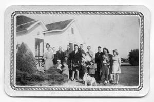 Primary view of object titled '[Hansen Family in Posed for a Portrait in Front of a House]'.