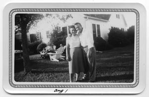 Primary view of object titled '[A Woman and a Man Posing for a Picture Outdoors]'.