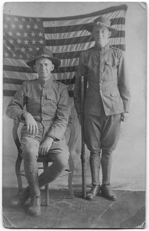 Primary view of object titled '[Two Men in Military Uniforms]'.