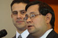 Thumbnail image of item number 1 in: '[Espino talks while Rivera looks at him]'.