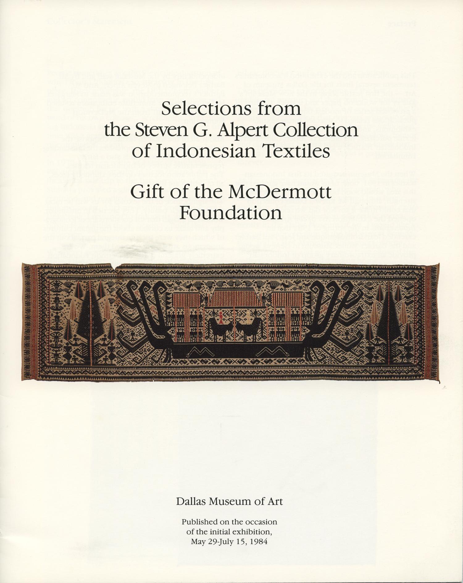 Selections from the Steven G. Alpert Collection of Indonesian Textiles
                                                
                                                    Front Inside
                                                