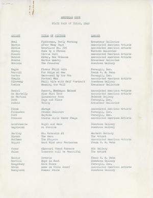 Primary view of object titled 'American Show, State Fair of Texas, 1940 [Checklist for American Paintings exhibition]'.
