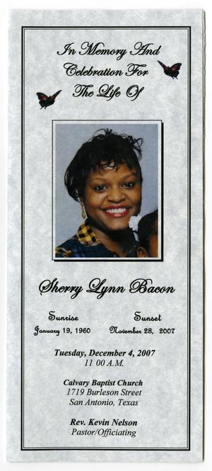 Primary view of object titled '[Funeral Program for Sherry Lynn Bacon, December 4, 2007]'.