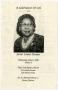 Pamphlet: [Funeral Program for Louise Bonner, July 31, 1996]