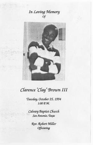 Primary view of object titled '[Funeral Program for Clarence Brown, III, October 25, 1994]'.