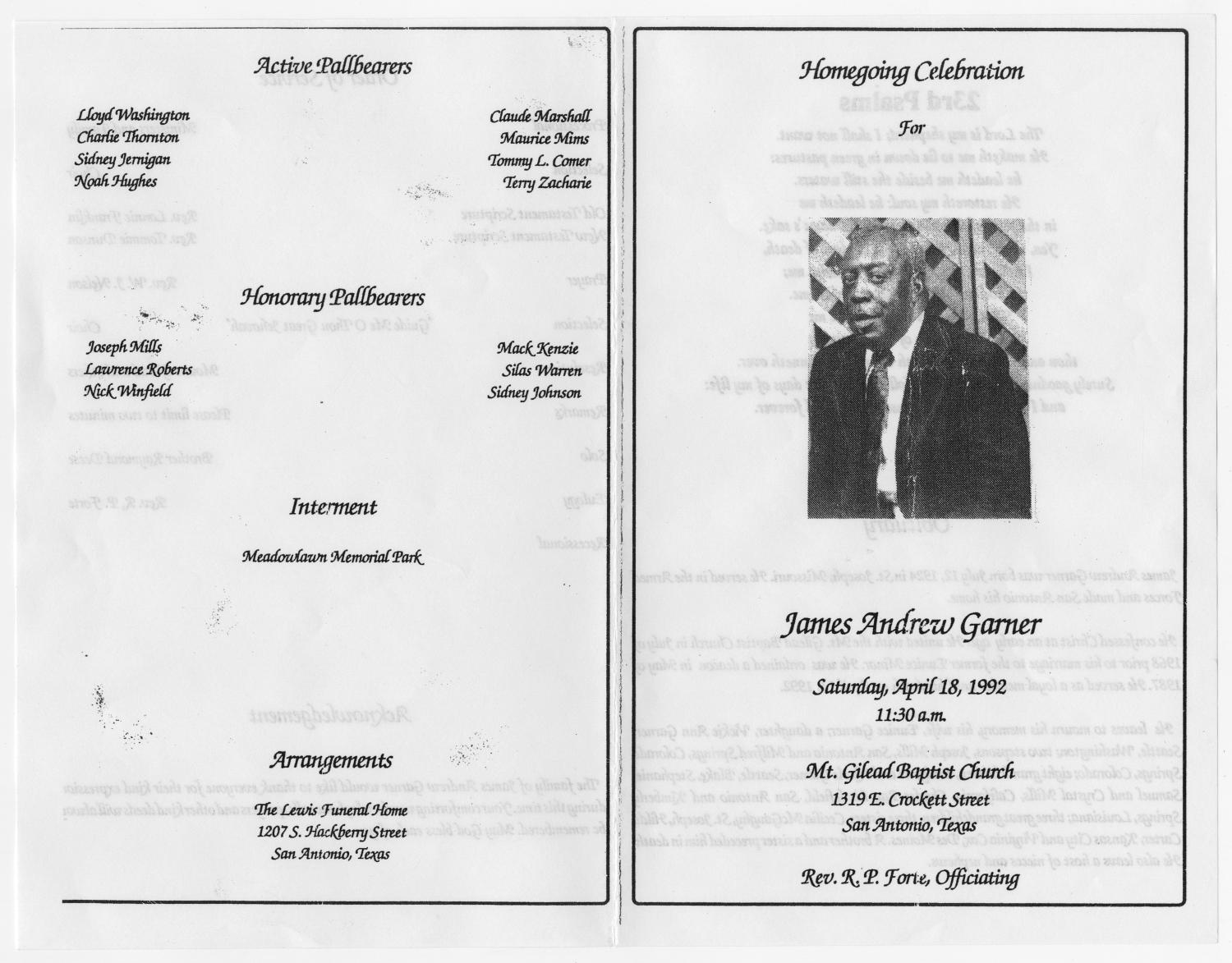 [Funeral Program for James Andrew Garner, April 18, 1992]
                                                
                                                    [Sequence #]: 3 of 3
                                                