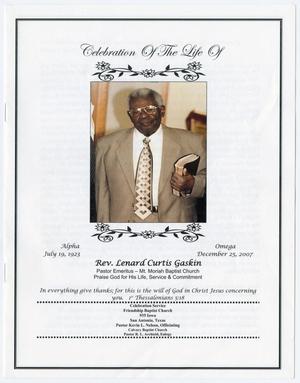 Primary view of object titled '[Funeral Program for Lenard Curtis Gaskin]'.