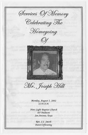 Primary view of object titled '[Funeral Program for Joseph Hill, August 5, 2002]'.