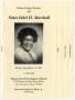 Pamphlet: [Funeral Program for Ethel H. Marshall, September 12, 1997]