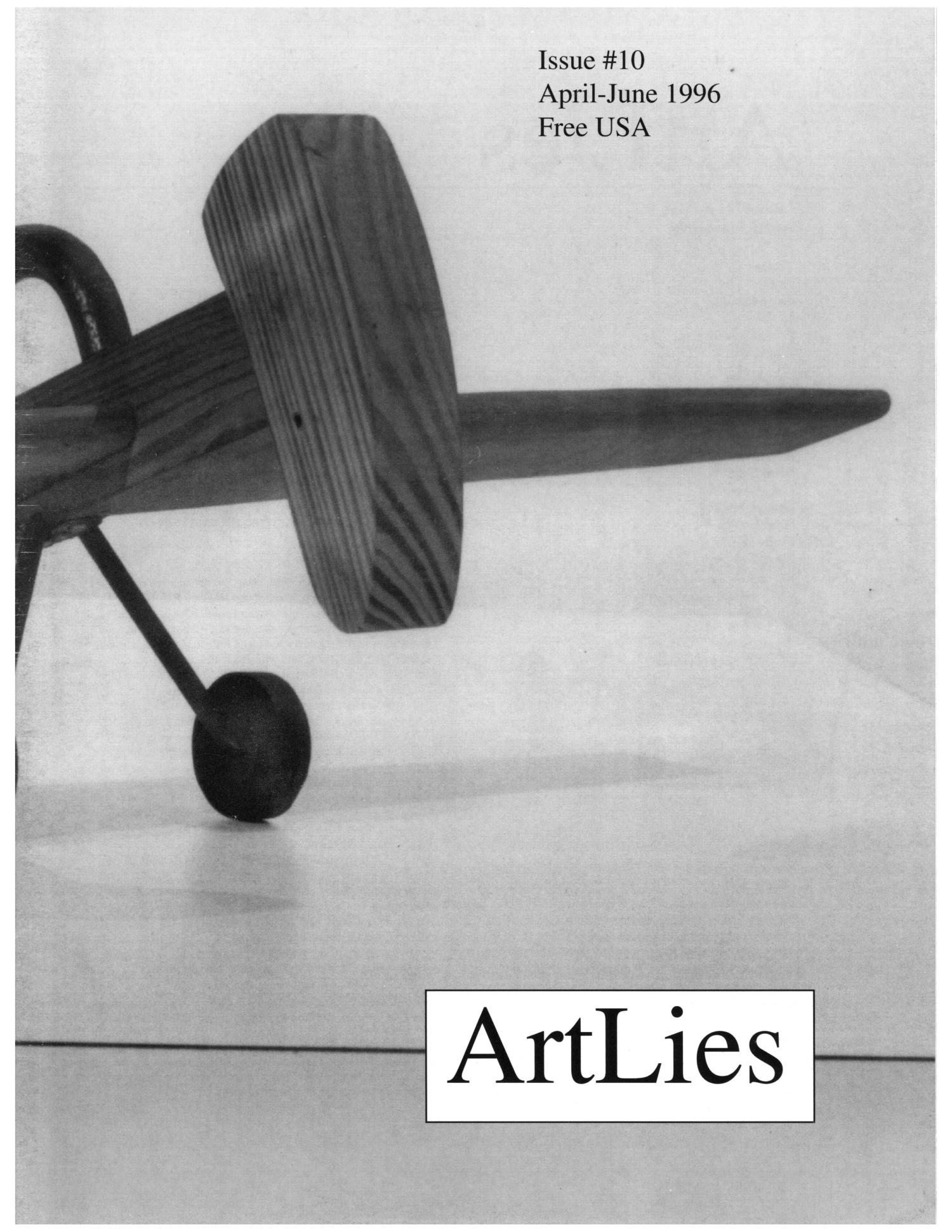 Art Lies, Volume 10, April-June 1996
                                                
                                                    Front Cover
                                                