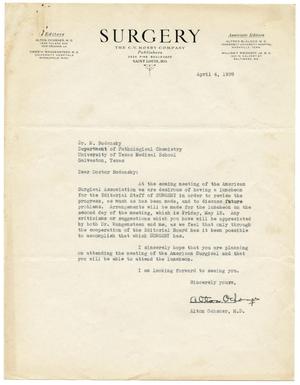 Primary view of object titled '[Letter from Alton Ochsner to Meyer Bodanksky - April 1939]'.