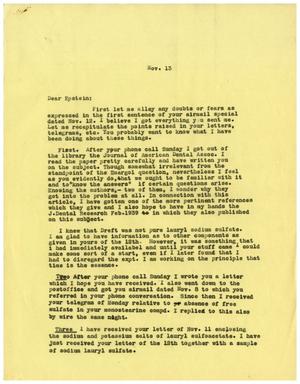 Primary view of object titled '[Letter from Meyer Bodansky to Albert K. Epstein - November 13, 1940]'.