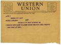 Primary view of [Telegram from John Wiley and Sons Publishing to Dr. Meyer Bodansky - December 3, 1926]