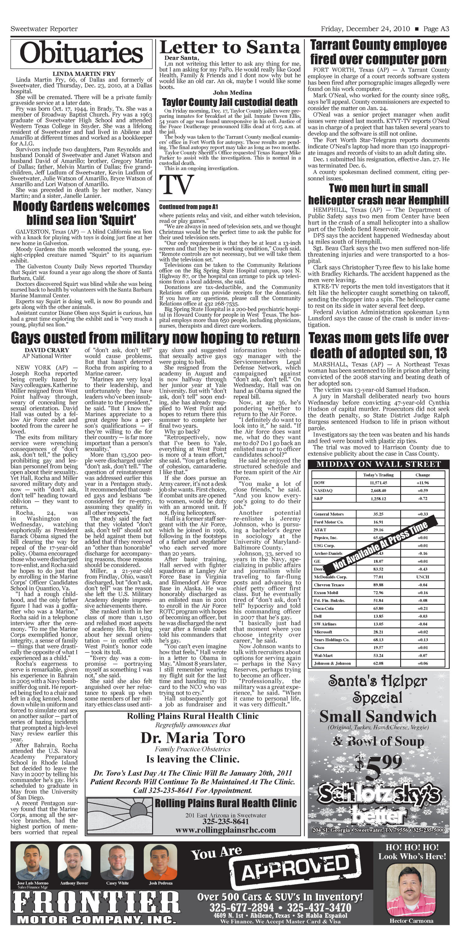 Sweetwater Reporter (Sweetwater, Tex.), Vol. 113, No. 034, Ed. 1 Friday, December 24, 2010
                                                
                                                    [Sequence #]: 4 of 14
                                                