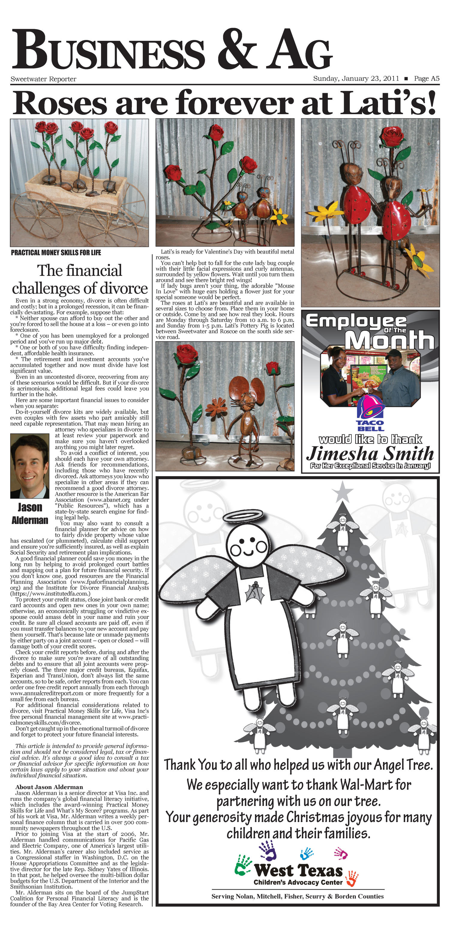 Sweetwater Reporter (Sweetwater, Tex.), Vol. 113, No. 060, Ed. 1 Sunday, January 23, 2011
                                                
                                                    [Sequence #]: 5 of 16
                                                