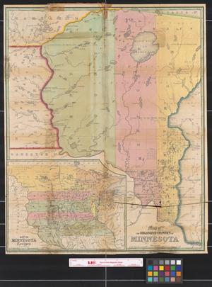 Primary view of object titled 'Map of the organized counties of Minnesota,'.