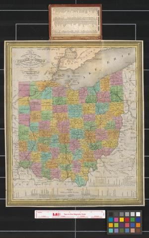 Primary view of object titled 'The tourist's pocket map of the state of Ohio: exhibiting its internal improvements, roads, distances &c.'.