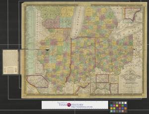 Primary view of object titled 'Map of the states of Ohio, Indiana and Illinois with the settled part of Michigan.'.