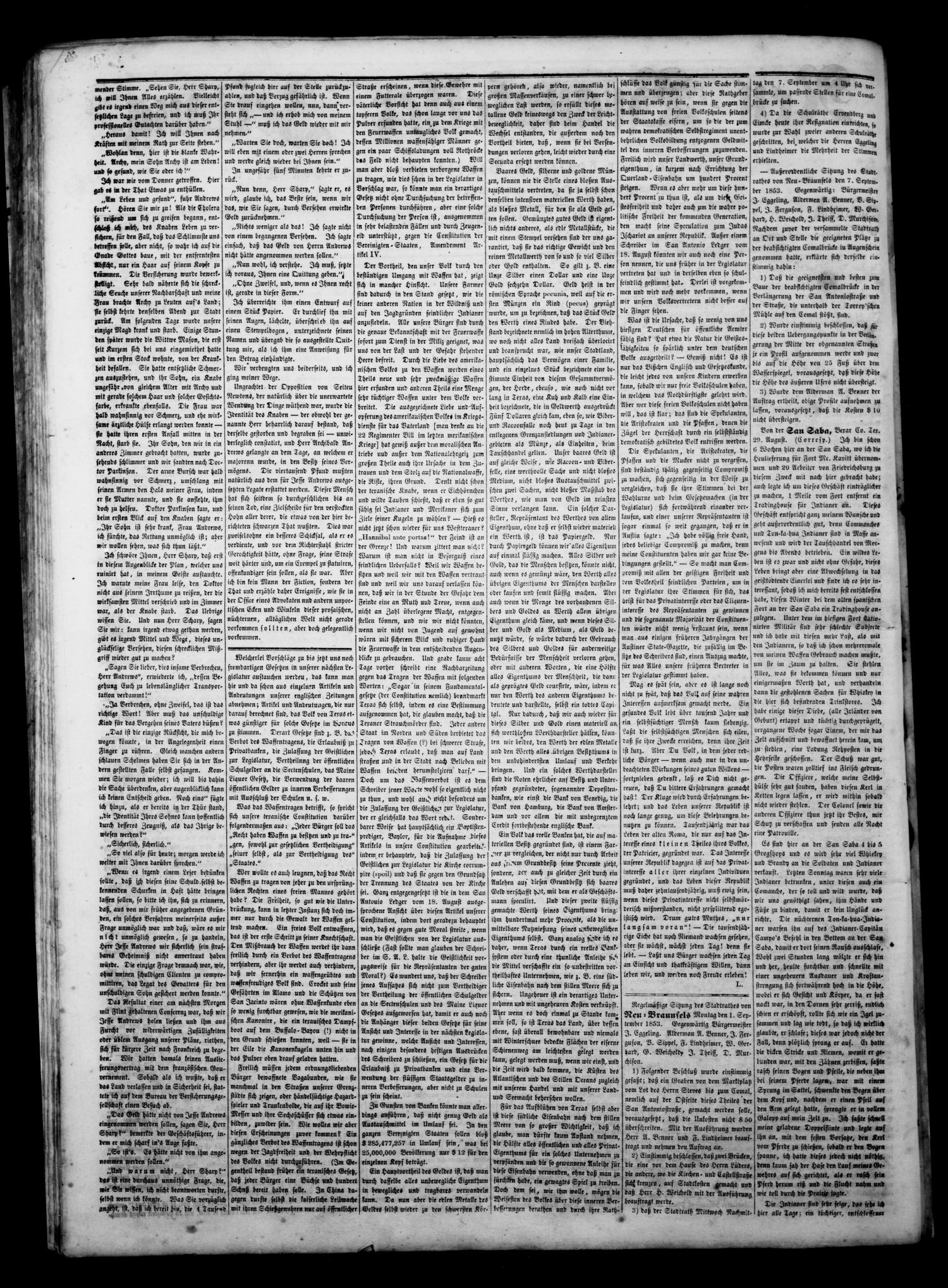Neu-Braunfelser Zeitung (New Braunfels, Tex.), Vol. 1, No. 43, Ed. 1 Friday, September 16, 1853
                                                
                                                    [Sequence #]: 2 of 4
                                                