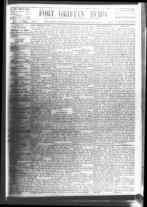 Primary view of object titled 'Fort Griffin Echo (Fort Griffin, Tex.), Vol. 3, No. 45, Ed. 1 Saturday, December 3, 1881'.