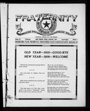 Primary view of object titled 'Fraternity (Fort Worth, Tex.), Vol. 15, No. 1, Ed. 1 Saturday, January 1, 1916'.
