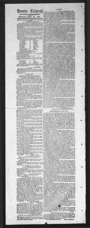 Primary view of object titled 'Houston Telegraph (Houston, Tex.), Ed. 1 Friday, September 25, 1863'.