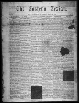 Primary view of object titled 'The Eastern Texian (San Augustine, Tex.), Vol. 2, No. 45, Ed. 1 Saturday, March 26, 1859'.