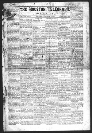 Primary view of object titled 'The Houston Telegraph (Houston, Tex.), Vol. 35, No. 29, Ed. 1 Thursday, November 18, 1869'.