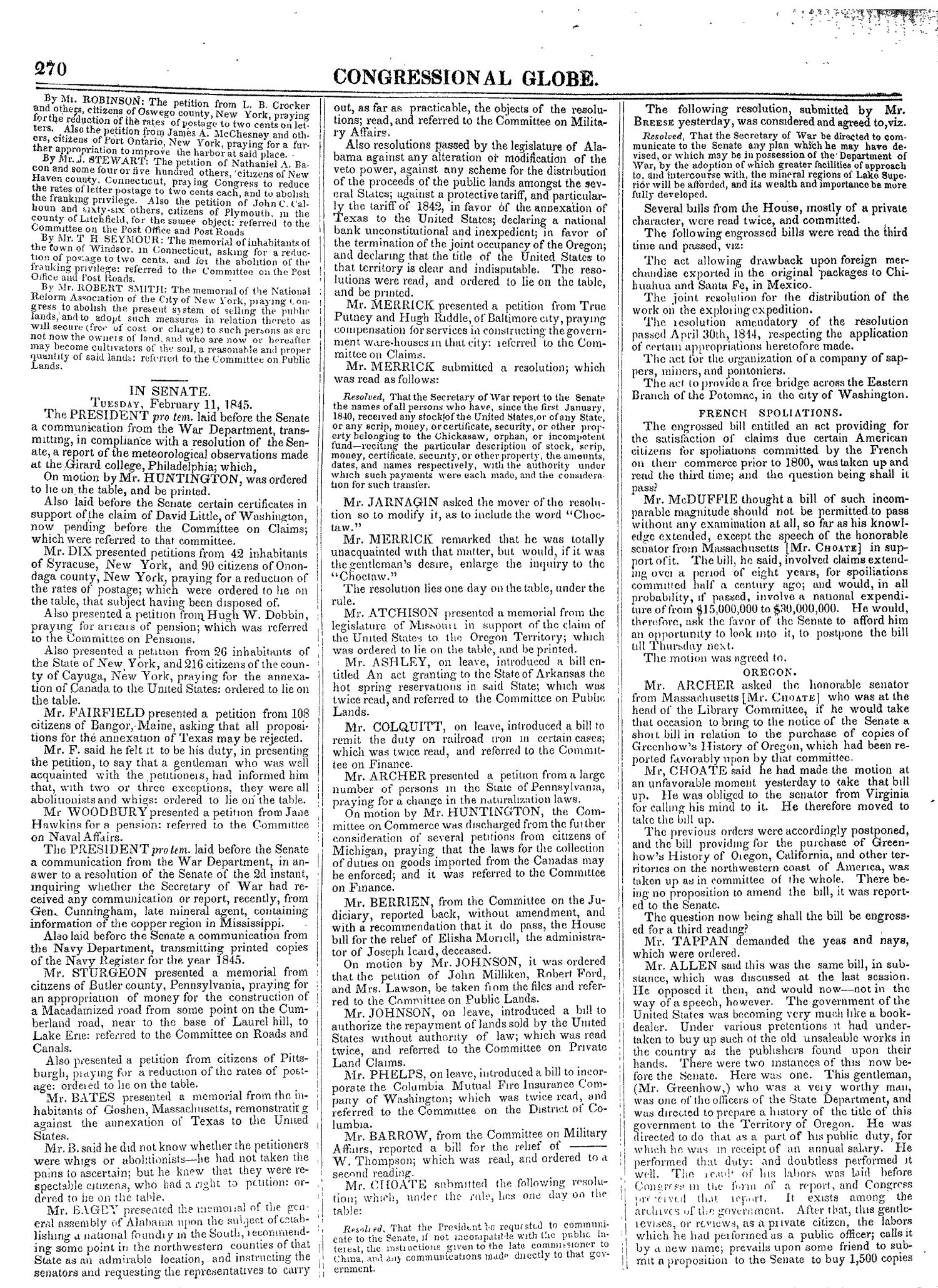 The Congressional Globe, Volume 14: Twenty-Eighth Congress, Second Session
                                                
                                                    270
                                                