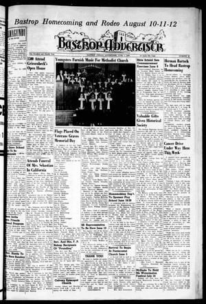 Primary view of object titled 'Bastrop Advertiser (Bastrop, Tex.), Vol. 104, No. 15, Ed. 1 Thursday, June 7, 1956'.