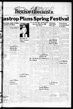 Primary view of object titled 'Bastrop Advertiser (Bastrop, Tex.), Vol. 108, No. 2, Ed. 1 Thursday, March 10, 1960'.