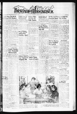 Primary view of object titled 'Bastrop Advertiser (Bastrop, Tex.), Vol. 109, No. 6, Ed. 1 Thursday, April 6, 1961'.