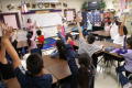 Primary view of [Delisse Hardy leads a third grade class at Crockett Elementary]