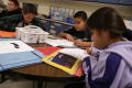 Photograph: [Students work on art projects at Crockett Elementary]