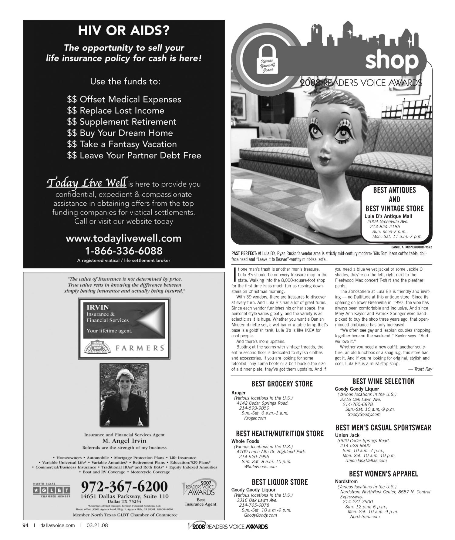 Dallas Voice (Dallas, Tex.), Vol. 24, No. 43, Ed. 1 Friday, March 21, 2008
                                                
                                                    [Sequence #]: 94 of 128
                                                
