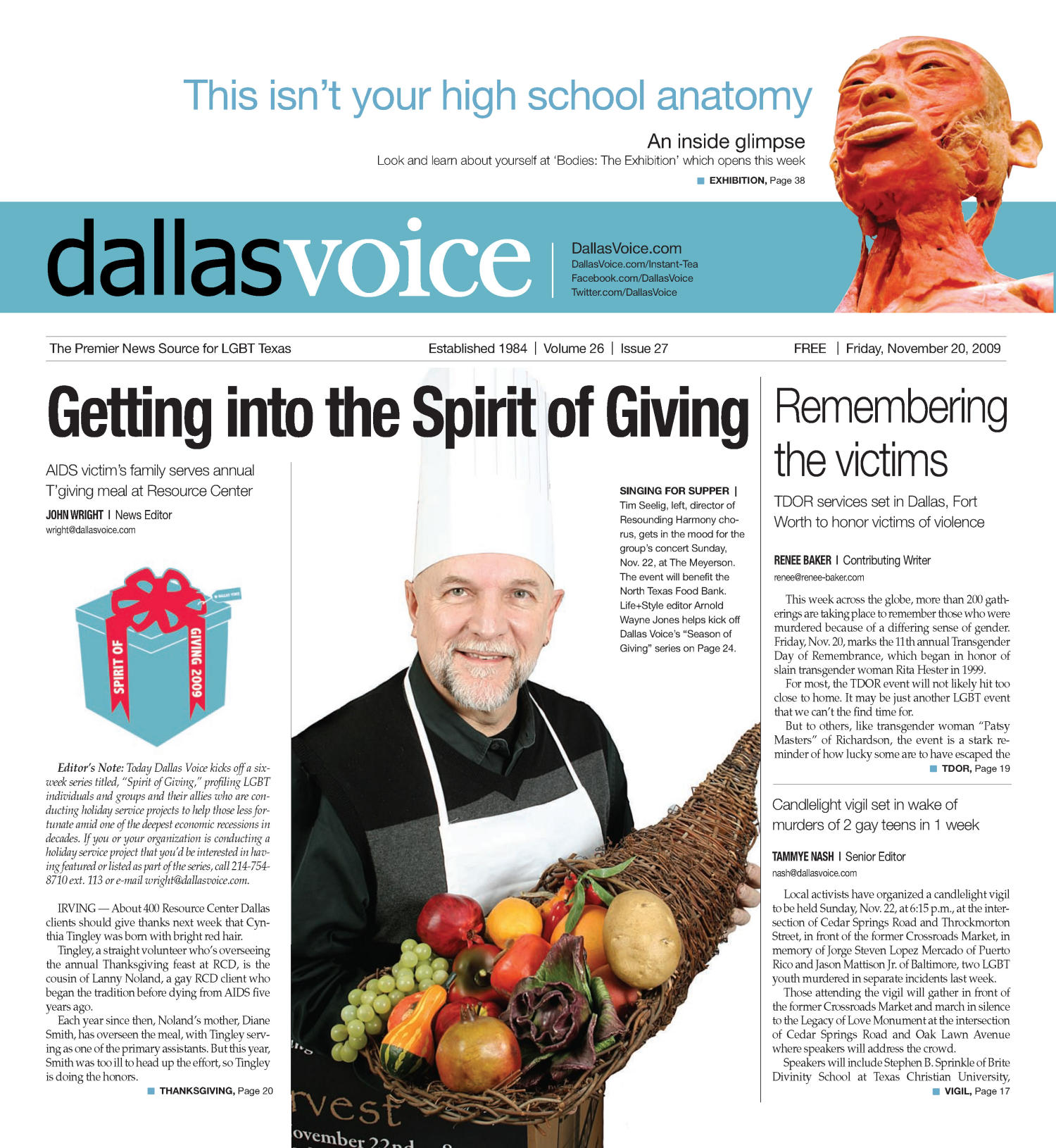 Dallas Voice (Dallas, Tex.), Vol. 26, No. 27, Ed. 1 Friday, November 20, 2009
                                                
                                                    [Sequence #]: 1 of 72
                                                