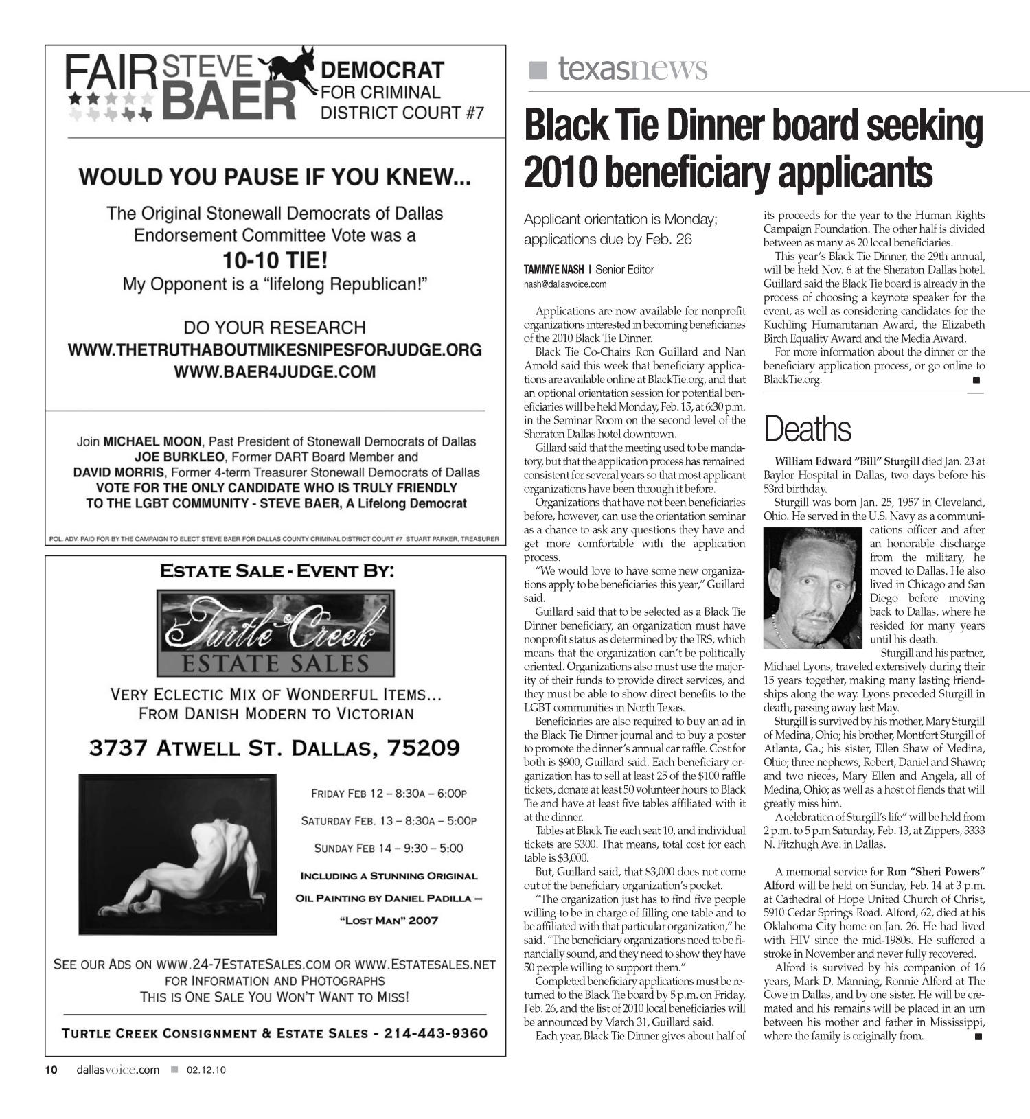 Dallas Voice (Dallas, Tex.), Vol. 26, No. 39, Ed. 1 Friday, February 12, 2010
                                                
                                                    [Sequence #]: 10 of 56
                                                