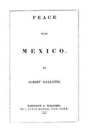 Primary view of object titled 'Peace With Mexico'.