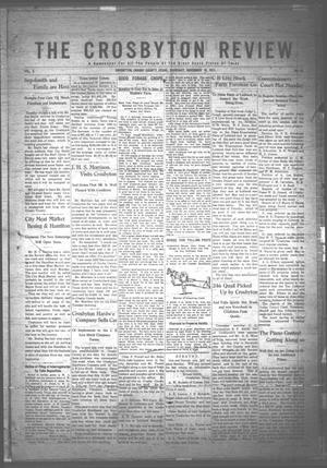 Primary view of object titled 'The Crosbyton Review. (Crosbyton, Tex.), Vol. 3, No. 45, Ed. 1 Thursday, November 16, 1911'.